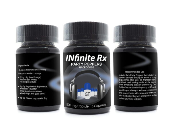 Buy INfinite Rx Party Poppers Macrodosing Mushrooms Capsules Online | Magic Mushrooms Dispensary